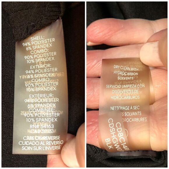 CALVIN KLEIN - NWOT - L Sz 14 Long Sleeve Solid Sheath Midi Dress/Velvet Detail - Picture 15 of 15